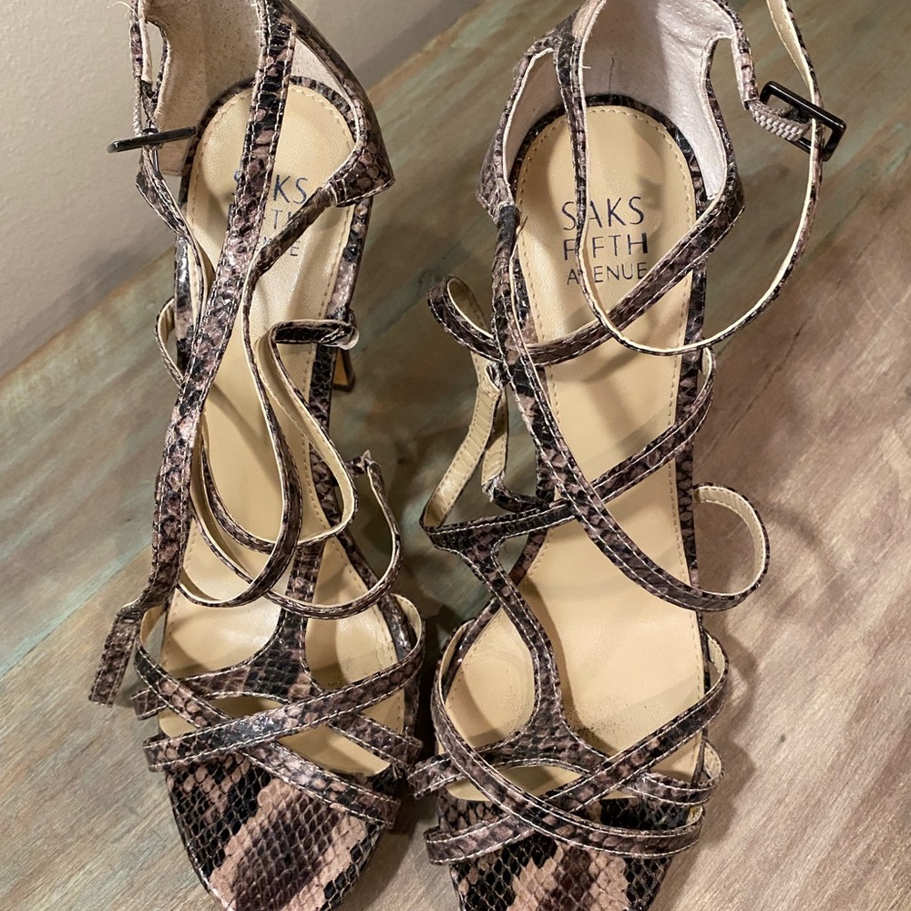 Saks Fifth Ave strappy heels - Picture 5 of 11
